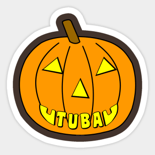 Tuba Halloween Pumpkin Sticker